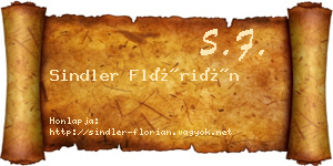 Sindler Flórián névjegykártya